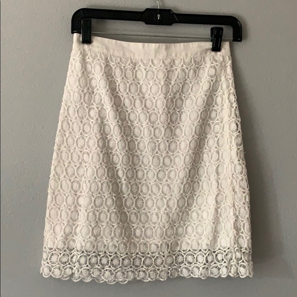 White Eyelet Pencil Skirt
